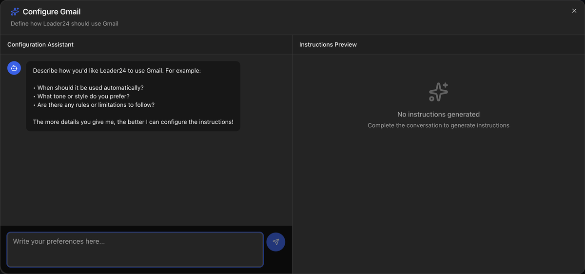 Finestra Configura Gmail