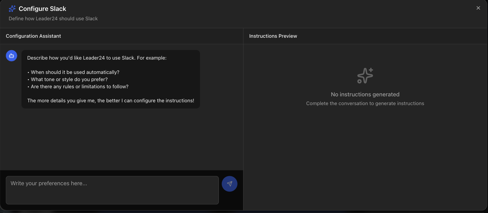 Finestra Configura Slack